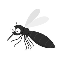 Mosquito cartoon. mosquito vector on white background.
