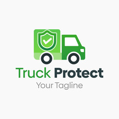 Truck Protect Logo Vector Template Design. Good for Business, Startup, Agency, and Organization