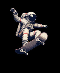 Astronaut on Skateboard