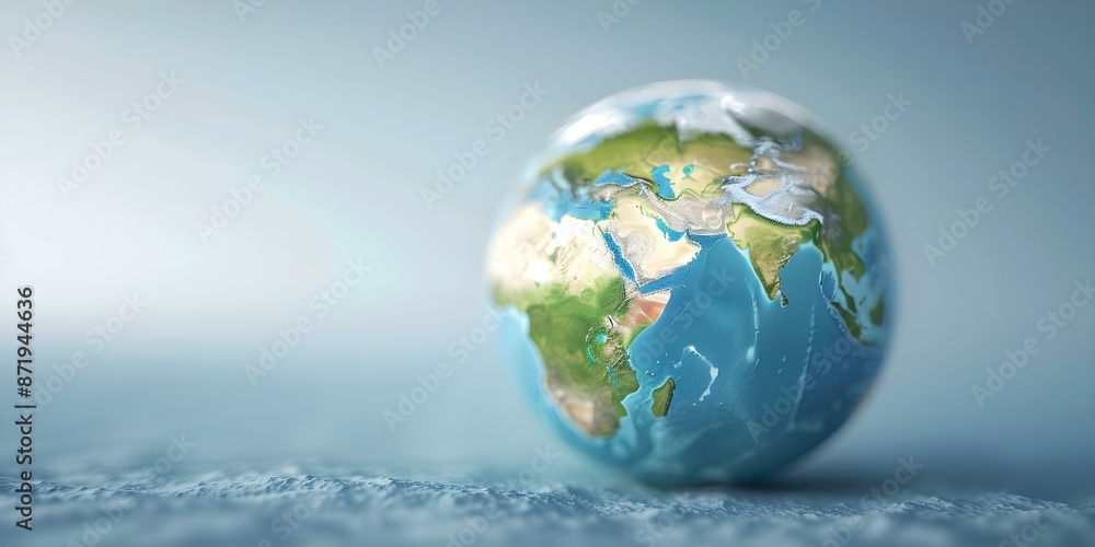 Poster interactive earth map with high-quality engaging features. concept interactive mapping, earth featur