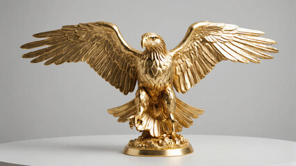 a model of a gold eagle