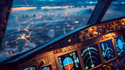 Detailed View of Aircraft Navigation Software in Digital Cockpit Interface