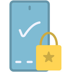 mobile security flat icon