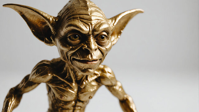 a gold model of a goblin