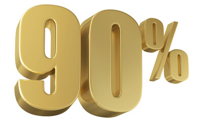 90 Percent Off Sale Gold Number 3D