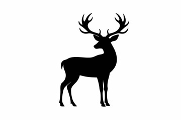 black and white deer silhouette, deer vector illustration, deer silhouette, animal silhouette isolated vector Illustration, png, Funny cute deer, Jumping cartoon deers