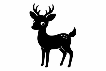 black and white deer silhouette, deer vector illustration, deer silhouette, animal silhouette isolated vector Illustration, png, Funny cute deer, Jumping cartoon deers