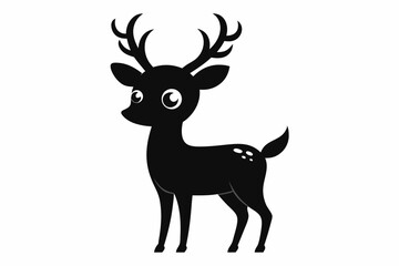 black and white deer silhouette, deer vector illustration, deer silhouette, animal silhouette isolated vector Illustration, png, Funny cute deer, Jumping cartoon deers