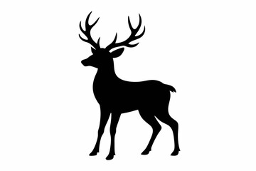 black and white deer silhouette, deer vector illustration, deer silhouette, animal silhouette isolated vector Illustration, png, Funny cute deer, Jumping cartoon deers