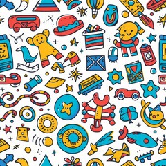 Whimsical Children Activities in Colorful Illustration