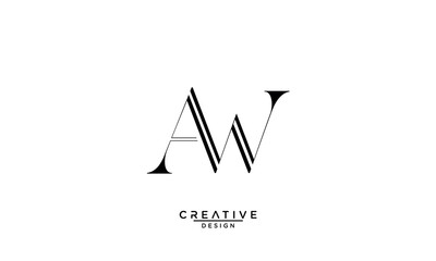 AW, WA, A, W, Abstract Letters Logo Monogram