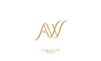 AW, WA, A, W, Abstract Letters Logo Monogram