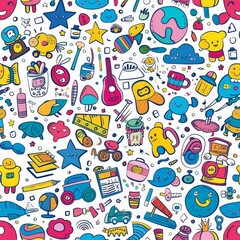 Whimsical Children Activities in Colorful Illustration