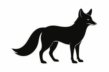 black and white fox silhouette, fox vector illustration, fox silhouette, animal silhouette isolated vector Illustration, png, Funny cute fox, Jumping cartoon foxs