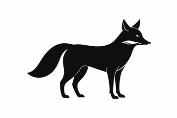 black and white fox silhouette, fox vector illustration, fox silhouette, animal silhouette isolated vector Illustration, png, Funny cute fox, Jumping cartoon foxs