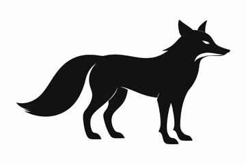 black and white fox silhouette, fox vector illustration, fox silhouette, animal silhouette isolated vector Illustration, png, Funny cute fox, Jumping cartoon foxs
