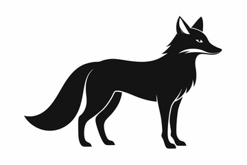 black and white fox silhouette, fox vector illustration, fox silhouette, animal silhouette isolated vector Illustration, png, Funny cute fox, Jumping cartoon foxs