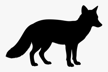 black and white fox silhouette, fox vector illustration, fox silhouette, animal silhouette isolated vector Illustration, png, Funny cute fox, Jumping cartoon foxs
