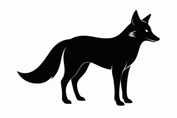black and white fox silhouette, fox vector illustration, fox silhouette, animal silhouette isolated vector Illustration, png, Funny cute fox, Jumping cartoon foxs