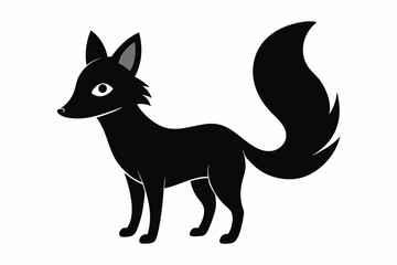 black and white fox silhouette, fox vector illustration, fox silhouette, animal silhouette isolated vector Illustration, png, Funny cute fox, Jumping cartoon foxs