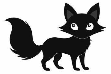 black and white fox silhouette, fox vector illustration, fox silhouette, animal silhouette isolated vector Illustration, png, Funny cute fox, Jumping cartoon foxs