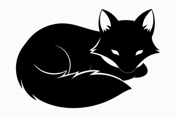 black and white fox silhouette, fox vector illustration, fox silhouette, animal silhouette isolated vector Illustration, png, Funny cute fox, Jumping cartoon foxs