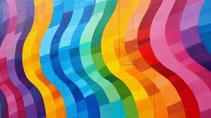 Obraz premium Colorful Curved Abstract Graffiti Wall Art.