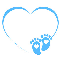 Baby footprint in baby shower concept.