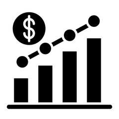 Business Growth Glyph Icon