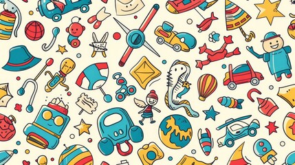 Whimsical Children Activities in Colorful Illustration