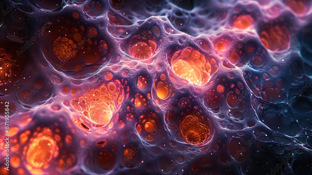 Poster a phase-contrast micrograph of myoblasts undergoing fusion to form multinucleated myotubes during sk