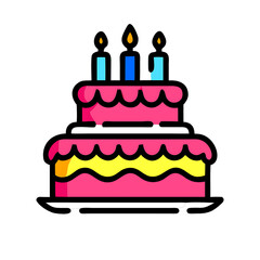 birthday cake icon. Cake icon vector for web and mobile app. Cake sign and symbol. Birthday cake icon