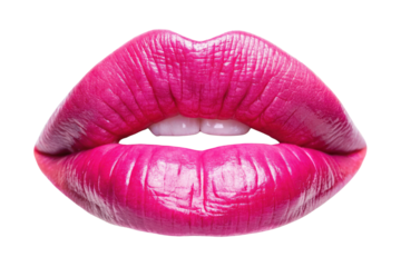 pink lips isolated on transparent background