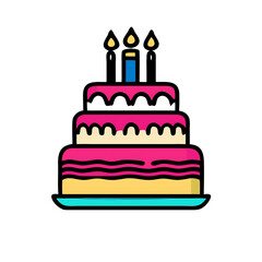 birthday cake icon. Cake icon vector for web and mobile app. Cake sign and symbol. Birthday cake icon