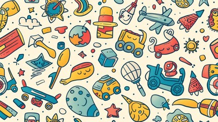 Whimsical Children Activities in Colorful Illustration