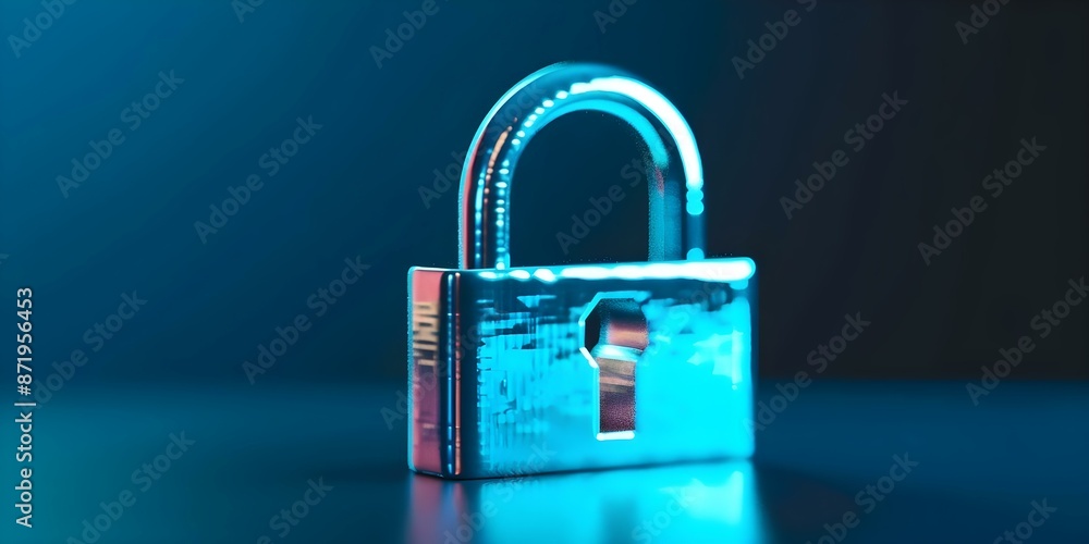 Aufkleber digital padlock icon symbolizing cyber security technology network data protection and privacy. conc
