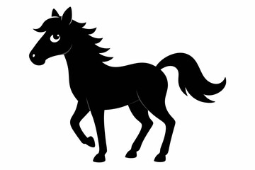 black and white horse silhouette, horse vector illustration, horse silhouette, animal silhouette isolated vector Illustration, png, Funny cute horse, Jumping cartoon horses