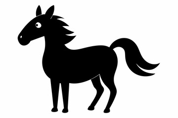 black and white horse silhouette, horse vector illustration, horse silhouette, animal silhouette isolated vector Illustration, png, Funny cute horse, Jumping cartoon horses