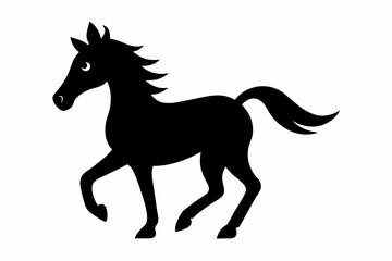 black and white horse silhouette, horse vector illustration, horse silhouette, animal silhouette isolated vector Illustration, png, Funny cute horse, Jumping cartoon horses