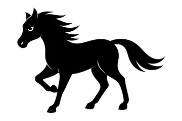 black and white horse silhouette, horse vector illustration, horse silhouette, animal silhouette isolated vector Illustration, png, Funny cute horse, Jumping cartoon horses
