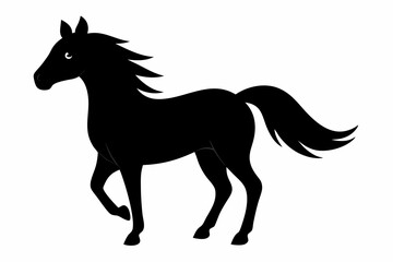 black and white horse silhouette, horse vector illustration, horse silhouette, animal silhouette isolated vector Illustration, png, Funny cute horse, Jumping cartoon horses