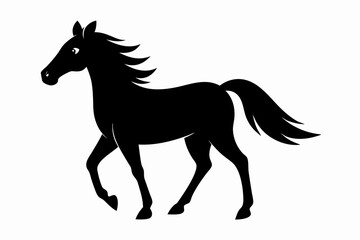 black and white horse silhouette, horse vector illustration, horse silhouette, animal silhouette isolated vector Illustration, png, Funny cute horse, Jumping cartoon horses