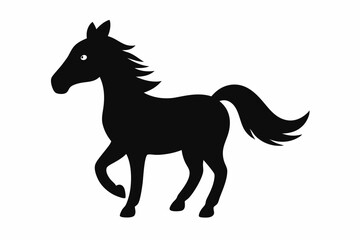 black and white horse silhouette, horse vector illustration, horse silhouette, animal silhouette isolated vector Illustration, png, Funny cute horse, Jumping cartoon horses