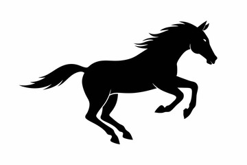 black and white horse silhouette, horse vector illustration, horse silhouette, animal silhouette isolated vector Illustration, png, Funny cute horse, Jumping cartoon horses
