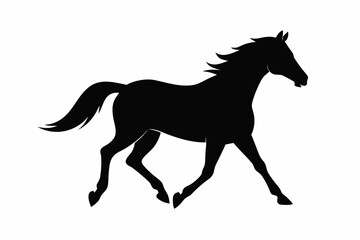 black and white horse silhouette, horse vector illustration, horse silhouette, animal silhouette isolated vector Illustration, png, Funny cute horse, Jumping cartoon horses