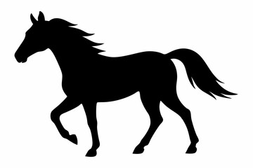 black and white horse silhouette, horse vector illustration, horse silhouette, animal silhouette isolated vector Illustration, png, Funny cute horse, Jumping cartoon horses