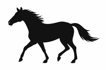 black and white horse silhouette, horse vector illustration, horse silhouette, animal silhouette isolated vector Illustration, png, Funny cute horse, Jumping cartoon horses