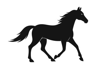 black and white horse silhouette, horse vector illustration, horse silhouette, animal silhouette isolated vector Illustration, png, Funny cute horse, Jumping cartoon horses