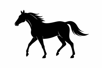 black and white horse silhouette, horse vector illustration, horse silhouette, animal silhouette isolated vector Illustration, png, Funny cute horse, Jumping cartoon horses
