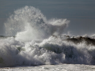 Stormy breaking waves